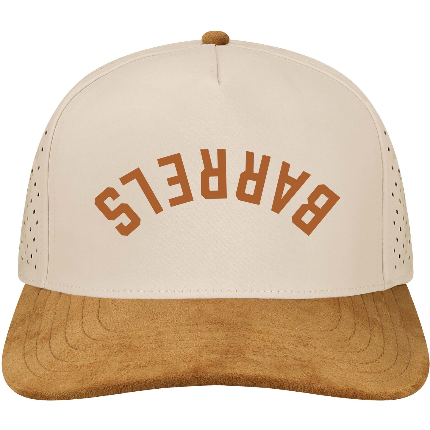 Stone/Camel Suede Barrels Snapback Cap