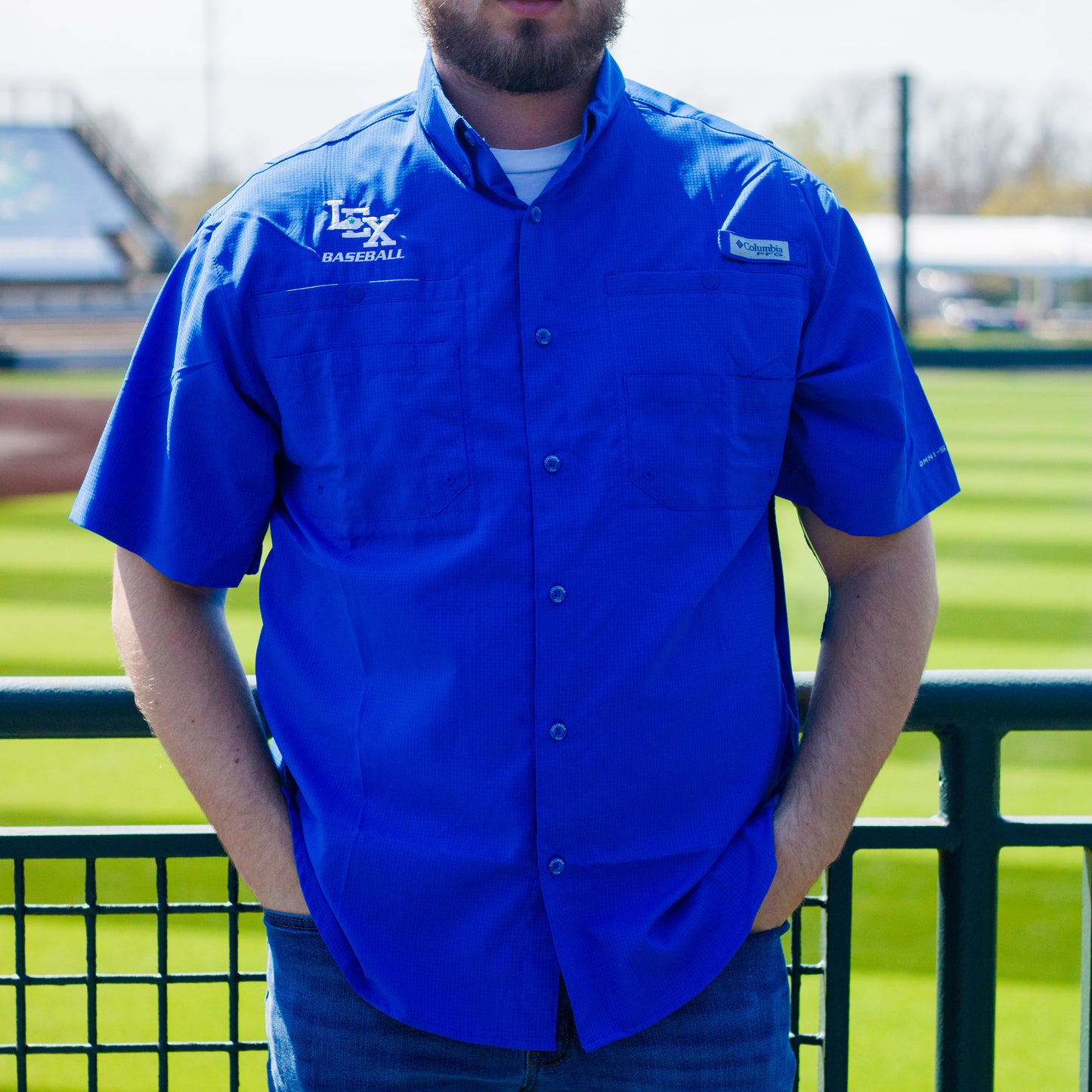 Columbia Tamiami Royal Blue PFG Shirt