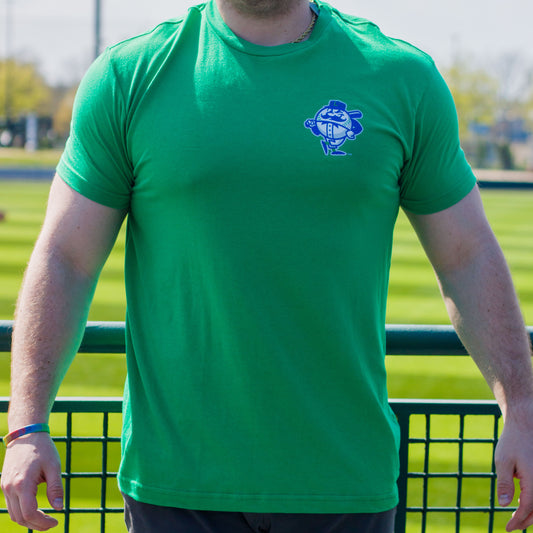 Adult Green Baseballism Stadium Tee