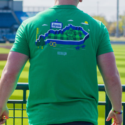 Adult Green Baseballism Stadium Tee