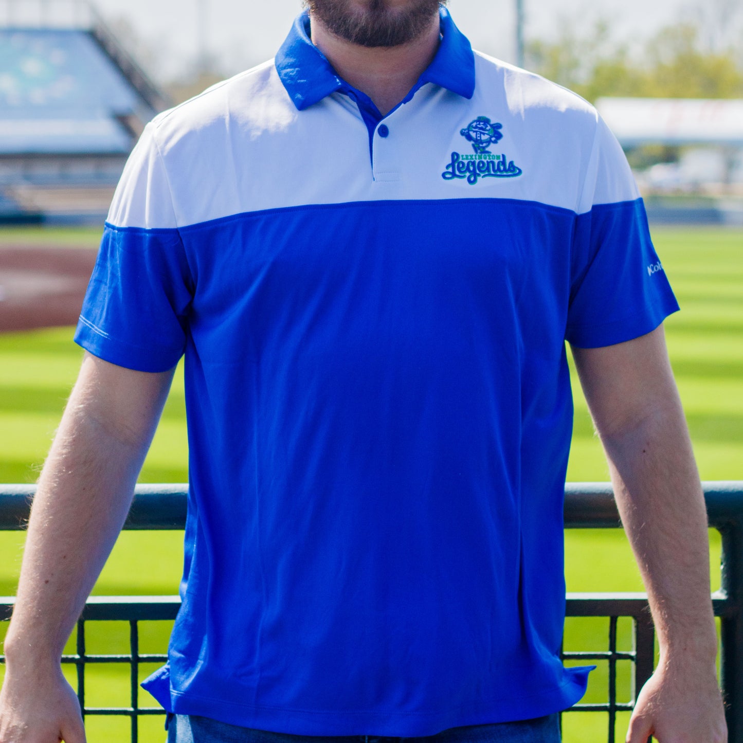 Columbia Azul/White Best Ball Polo